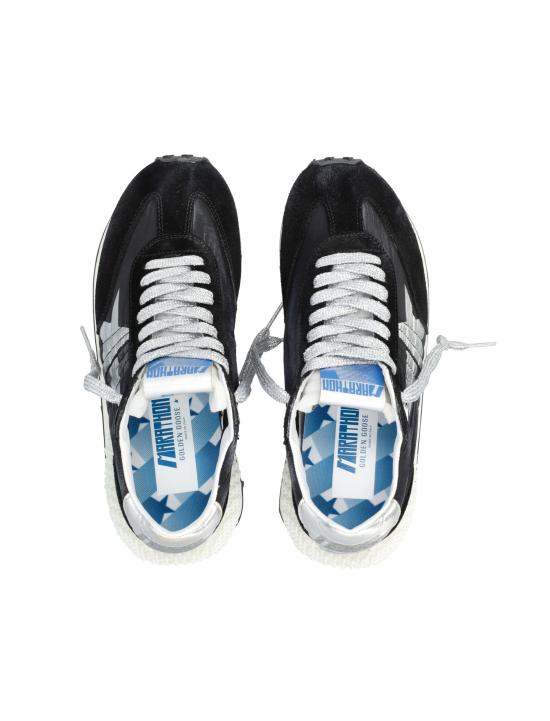 26FW 골든구스 립스탑 나일론 어퍼 & 실버 스타 마라톤 스니커즈 GMF00684F005675 90179 Nero - GOLDEN GOOSE