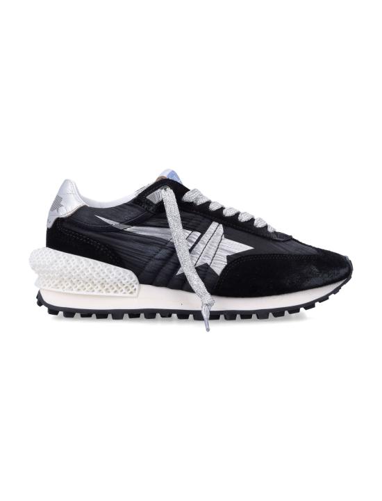 26FW 골든구스 립스탑 나일론 어퍼 & 실버 스타 마라톤 스니커즈 GMF00684F005675 90179 Nero
