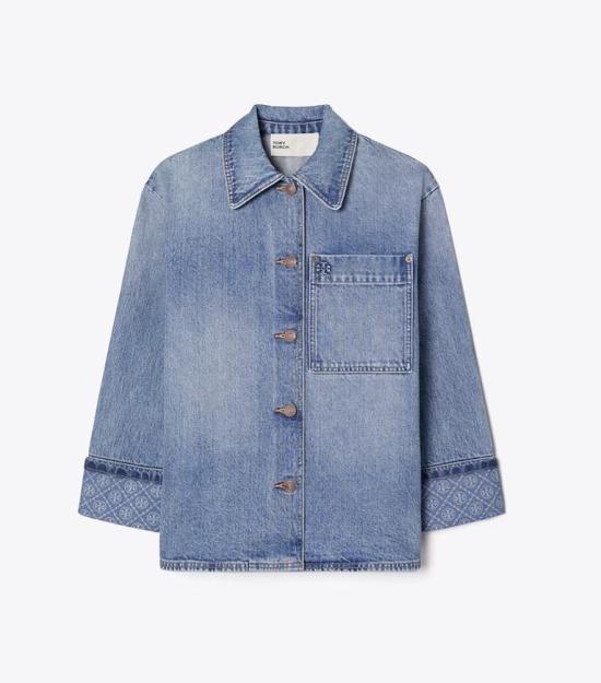 26FW 토리버치 데님 자켓 179125 414 LIGHT VINTAGE WASH