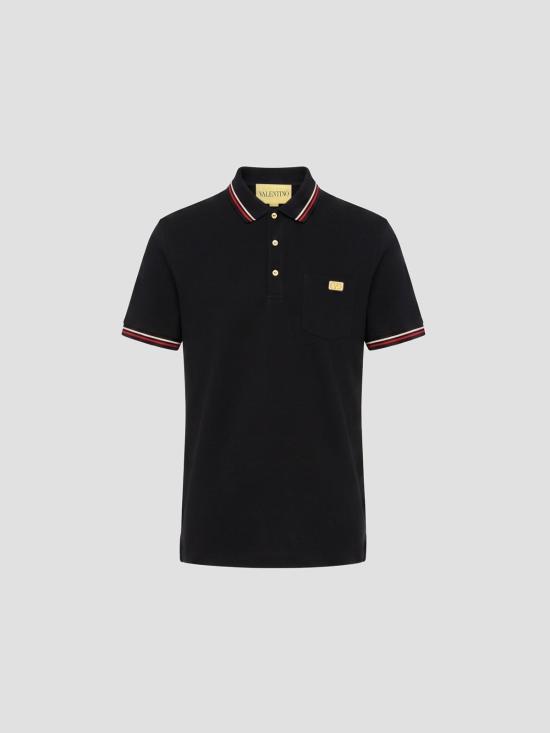 26SS 발렌티노 가라바니 폴로 티셔츠 8V3MH01KAQJ 0NO BLACK