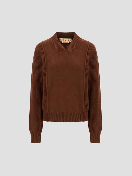 26FW 마르니 스웨터 CVMD0169A0UFZ414 00M53 SADELLE BROWN