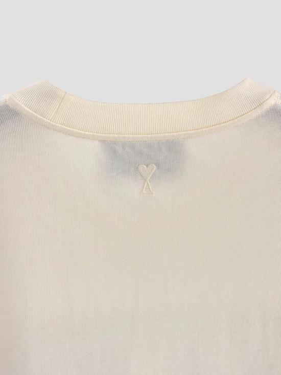 26SS 아미 반팔 티셔츠 UTS395726 1360 WHT CREAM BLACK - AMI