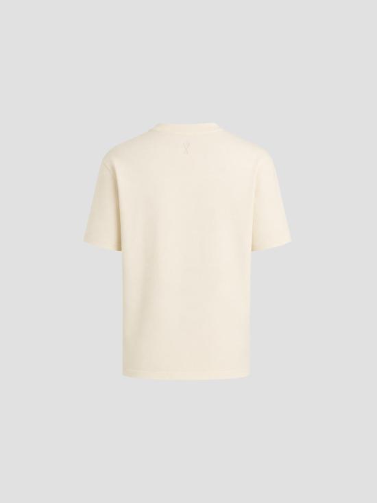 26SS 아미 반팔 티셔츠 UTS395726 1360 WHT CREAM BLACK - AMI