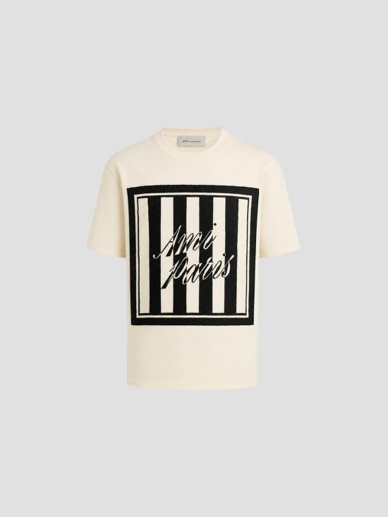 26SS 아미 반팔 티셔츠 UTS395726 1360 WHT CREAM BLACK
