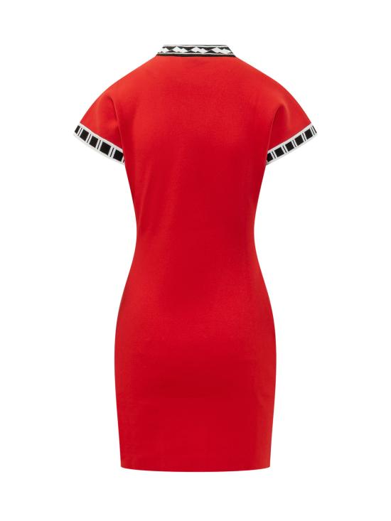26FW 베르사체 미디 원피스 10257671A18356 1RC90 SCARLET - VERSACE