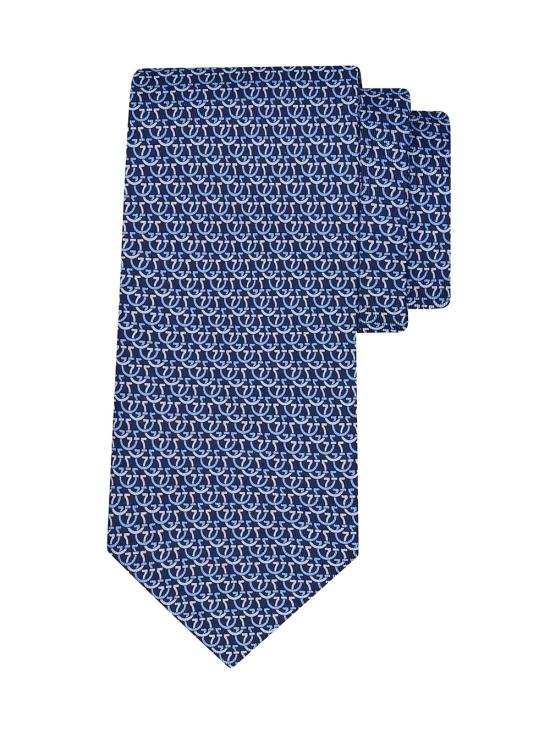 26FW 살바토레 페라가모 넥타이 351441 0794541 BLUE PATTERNED NAVY - SALVATORE FERRAGAMO