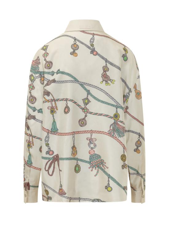 26FW 베르사체 블라우스 10256861A18684 5KA10 IVORY PETROL PEACH - VERSACE