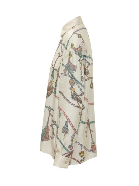 26FW 베르사체 블라우스 10256861A18684 5KA10 IVORY PETROL PEACH - VERSACE