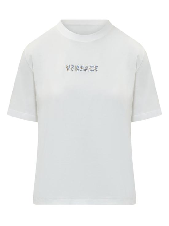 26FW 베르사체 반팔 티셔츠 10259731A18690 1W000 OPTICAL WHITE
