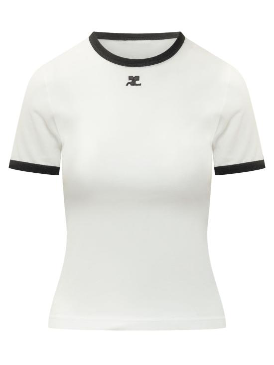 26FW 쿠레쥬 반팔 티셔츠 VESJTS017JS0070 0098 WHITE BLACK