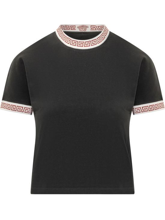 26FW 베르사체 반팔 티셔츠 10259891A18712 1B000 BLACK