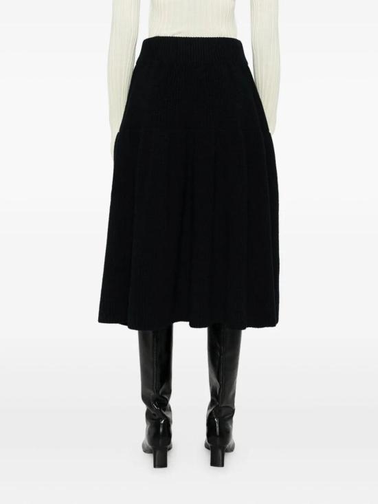 25FW 드리스 반 노튼 미디 스커트 2520112362707900BLACK Black - DRIES VAN NOTEN