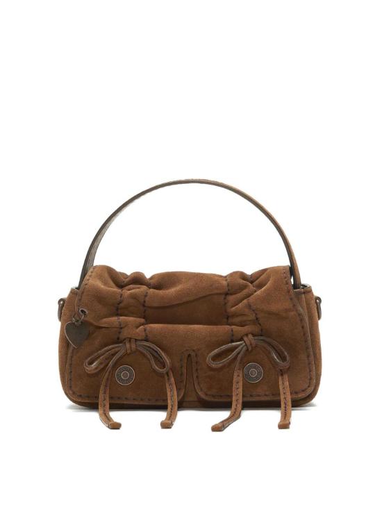 26SS 아크네 스튜디오 멀티포켓 스웨이드 마이크로 백 C10265BROWN Brown