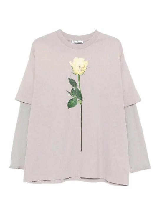 26SS 아크네 스튜디오 레이어드 그래픽 티셔츠 AL0515GREY Grey