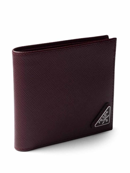 26SS 프라다 사피아노 레더 트라이앵글 로고 반지갑 2MO513QHHF0007 Dark Red - PRADA