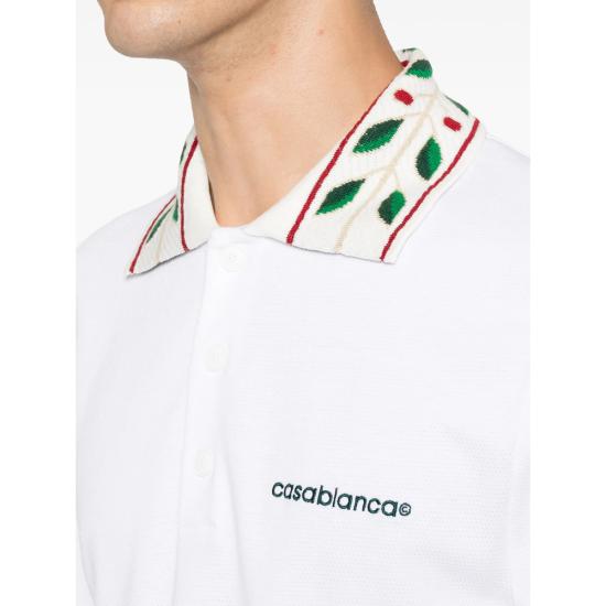 26FW 카사블랑카 폴로 티셔츠 PF26 JTP 499 01 BRWHI WHITE - CASABLANCA