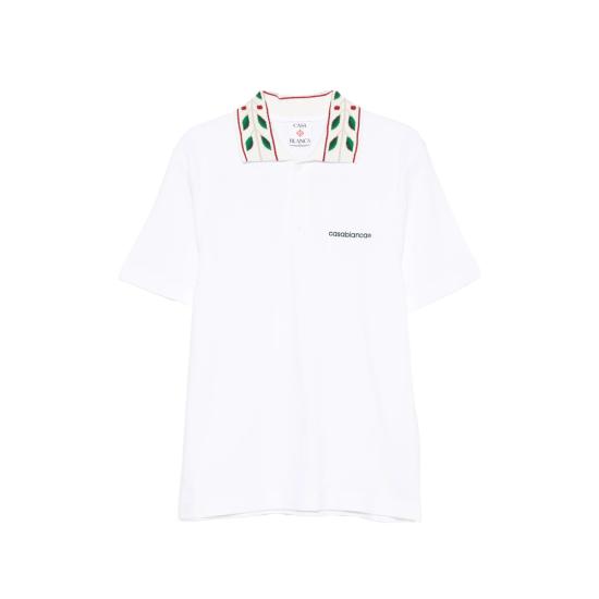 26FW 카사블랑카 폴로 티셔츠 PF26 JTP 499 01 BRWHI WHITE