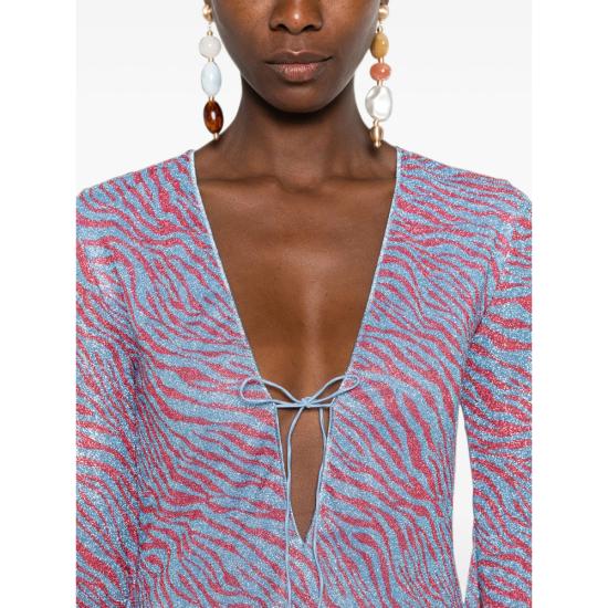 26FW 오세리 숏 원피스 TKF268 PRINTED LU COCRY BLUE PINK - OSÉREE