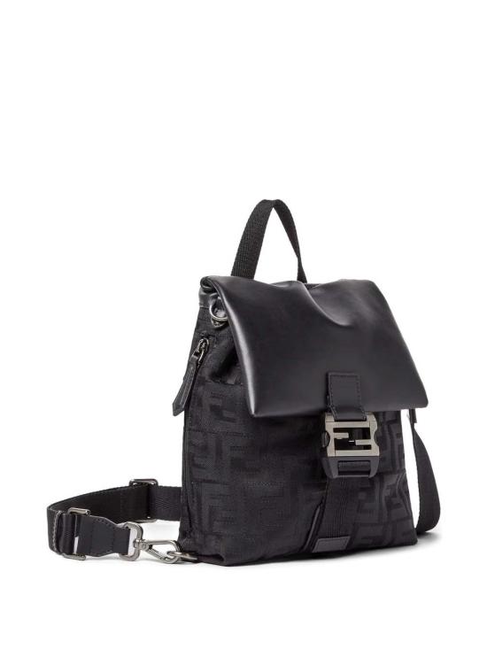 26SS 펜디 플럭스 레더 FF 나일론 크로스백 7VA673AVC6F0SAJ Black - FENDI