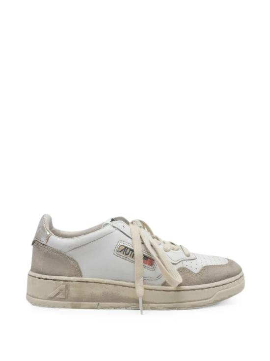 26FW 오트리 슈퍼 빈티지 메달리스트 로우 레더 스니커즈 AVLW LS75 LEAT SUEDE WHITE GOLD