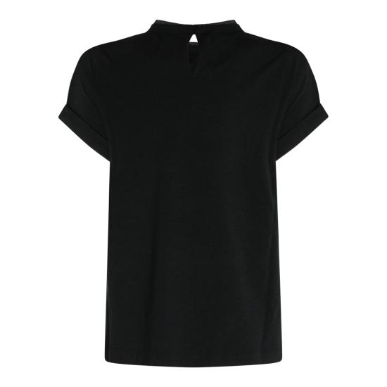 26FW 브루넬로 쿠치넬리 콘트라스트 트림 코튼 티셔츠 M0T18BD200 C055 PIOMBO - BRUNELLO CUCINELLI
