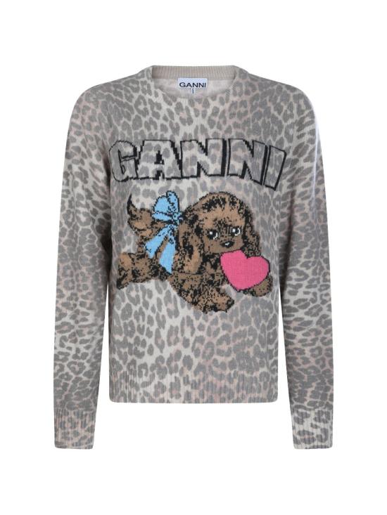 26FW 가니 스웨터 A1070147 943 LEOPARD PRINT