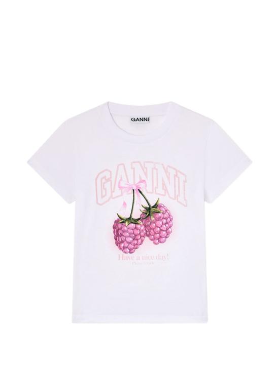 26FW 가니 베이비 핏 라즈베리 티셔츠 A1050185 151 WHITE