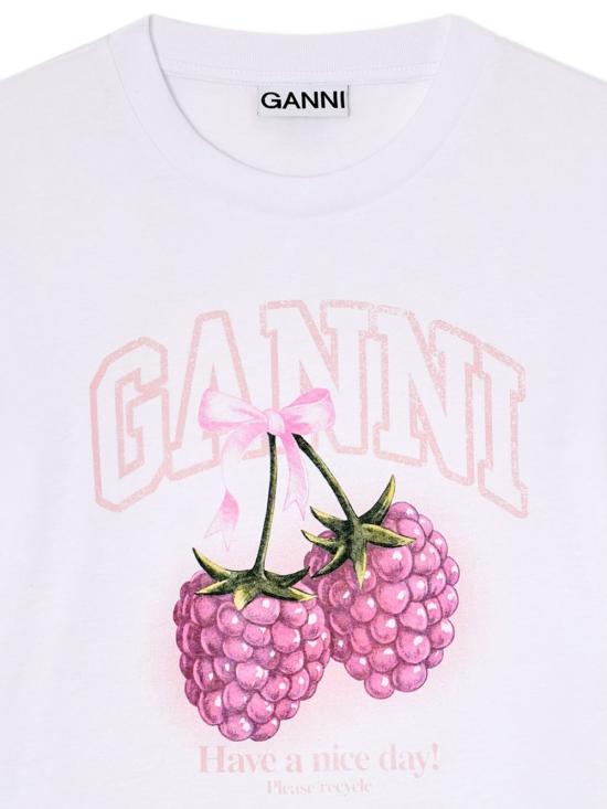 26FW 가니 베이비 핏 라즈베리 티셔츠 A1050185 151 WHITE - GANNI