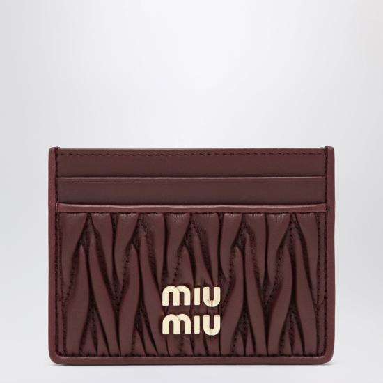 26FW 미우미우 마테라쎄 카드 나파레더 카드홀더 5MC076AFPP Burgundy