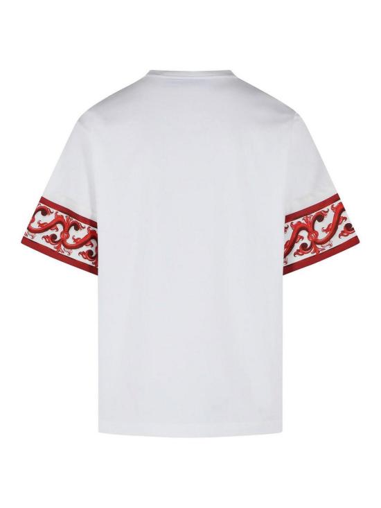 26FW 돌체앤가바나 마졸리카 프린트 코튼 티셔츠 G8SB2TG7P5HI15DQ White - DOLCE & GABBANA