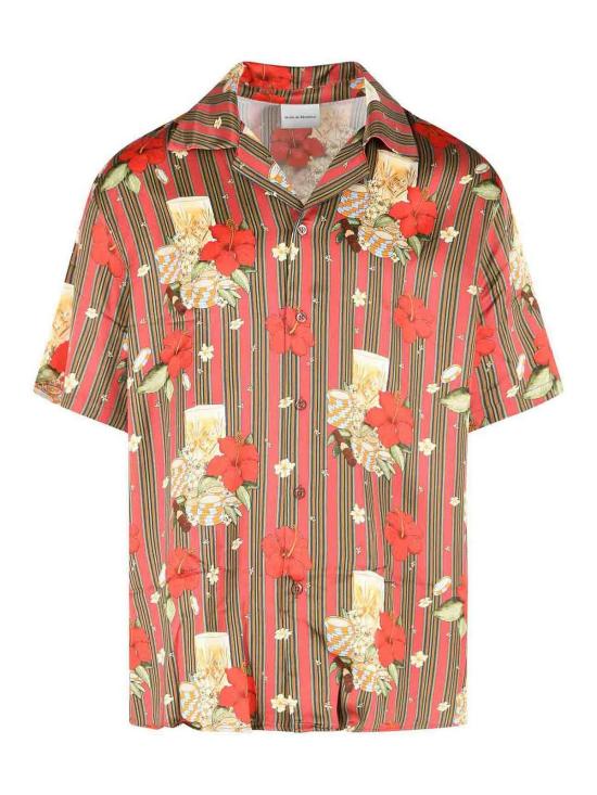 26SS 드롤드무슈 반팔 셔츠 KSH230VI031PK Dark Red