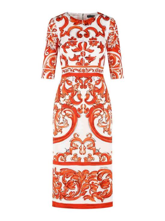 26FW 돌체앤가바나 미디 원피스 F6EAJTGDDRJS9000 Orange