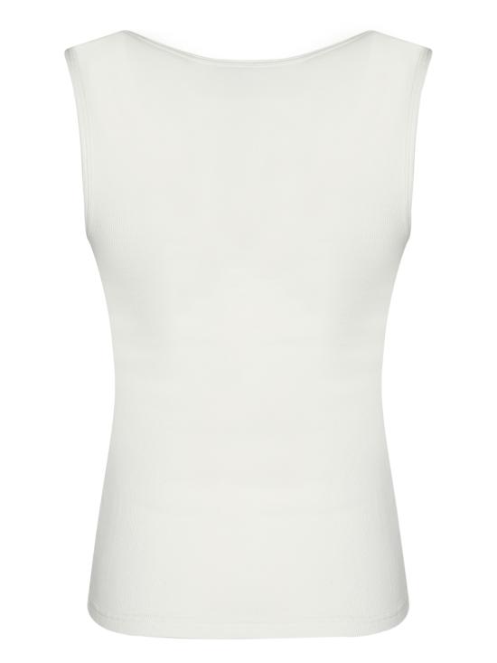 26SS MM6 메종마르지엘라 리브드 저지 탱크 탑 S52NL0075 M20054 101 White - MM6 MAISON MARGIELA