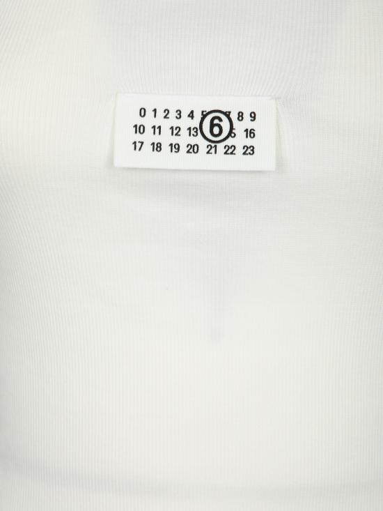 26SS MM6 메종마르지엘라 리브드 저지 탱크 탑 S52NL0075 M20054 101 White - MM6 MAISON MARGIELA