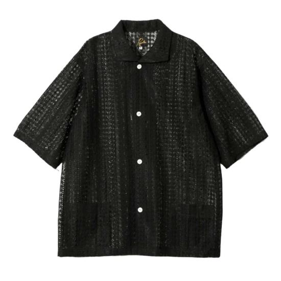  니들스 반팔 셔츠 S/S 와이드스프레드 칼라 셔츠 블랙