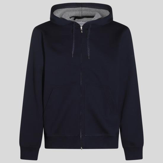 26FW 브루넬로 쿠치넬리 더블 페이스 스웨트 집업 후디 MM8319069G C1265 NAVY - BRUNELLO CUCINELLI