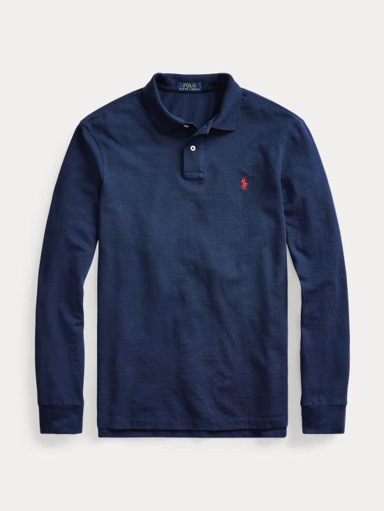 26FW 랄프 로렌 폴로 티셔츠 폴로 마니카 룽가 커스텀 슬림핏 블루 - RALPH LAUREN
