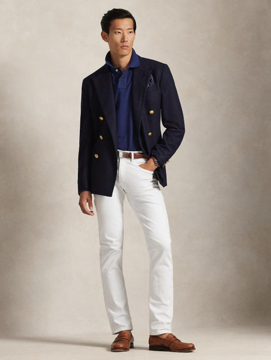 26FW 랄프 로렌 폴로 티셔츠 폴로 마니카 룽가 커스텀 슬림핏 블루 - RALPH LAUREN