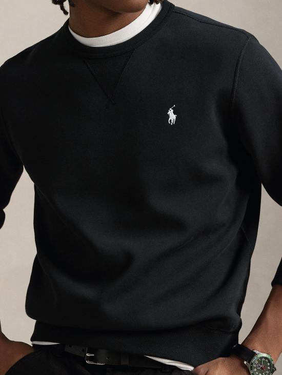26FW 랄프 로렌 긴팔 티셔츠 Felpa in Maglia Doppia Nero - RALPH LAUREN