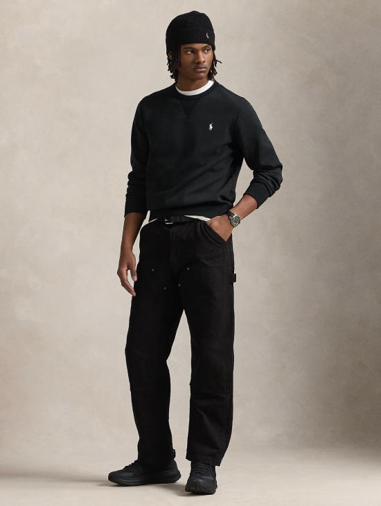 26FW 랄프 로렌 긴팔 티셔츠 Felpa in Maglia Doppia Nero - RALPH LAUREN