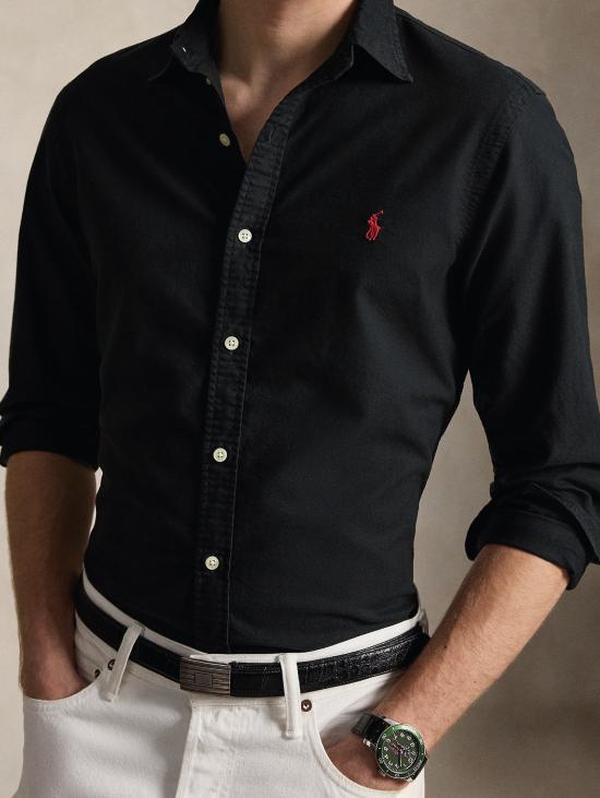 26FW 랄프 로렌 긴팔 셔츠 카미시아 옥스포드 슬림핏 네로 - RALPH LAUREN