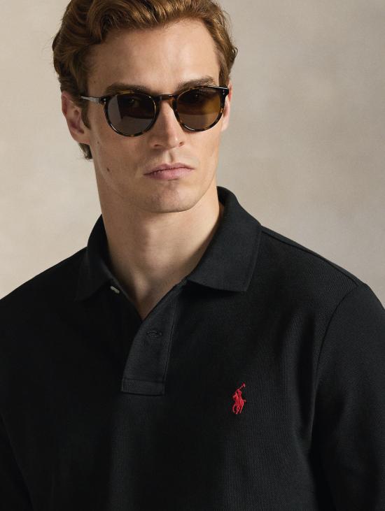 26FW 랄프 로렌 폴로 티셔츠 폴로 마니카 룽가 커스텀 슬림핏 Nero - RALPH LAUREN