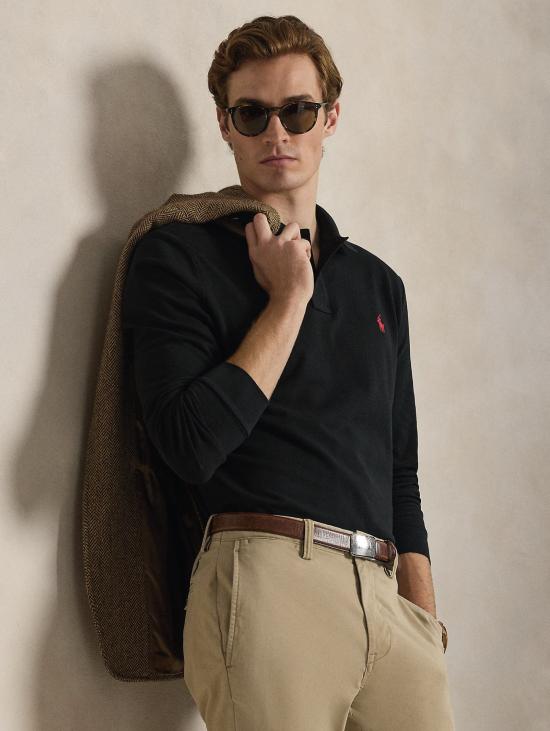 26FW 랄프 로렌 폴로 티셔츠 폴로 마니카 룽가 커스텀 슬림핏 Nero - RALPH LAUREN