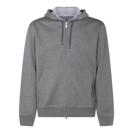 26FW 브루넬로 쿠치넬리 더블 페이스 스웨트 집업 후디 MM8319069G C1253 DARK GREY