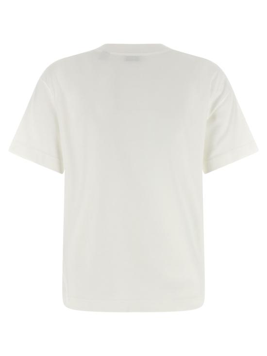 26SS 버버리 체크 커시브 로고 코튼 티셔츠 8118971CHALK - BURBERRY