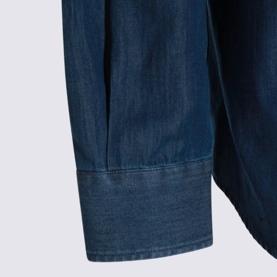 26FW 브루넬로 쿠치넬리 데님 셔츠 MR6830627 C003 INDIGO - BRUNELLO CUCINELLI