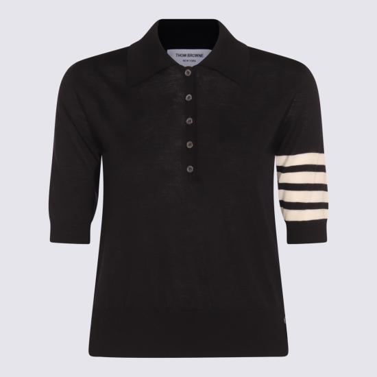 26FW 톰브라운 울 4바 릴렉스드 폴로 니트 FKP053A Y1014415 NAVY - THOM BROWNE