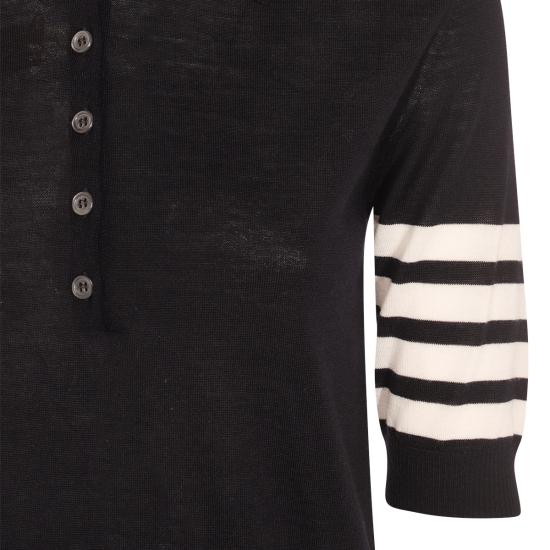 26FW 톰브라운 울 4바 릴렉스드 폴로 니트 FKP053A Y1014415 NAVY - THOM BROWNE