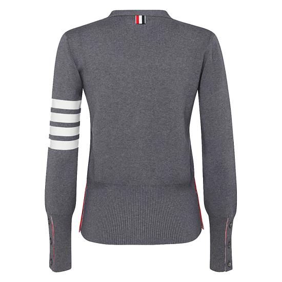 26FW 톰브라운 파인 메리노 울 4바 클래식 V넥 가디건 FKC207A 00014035 MED GREY - THOM BROWNE