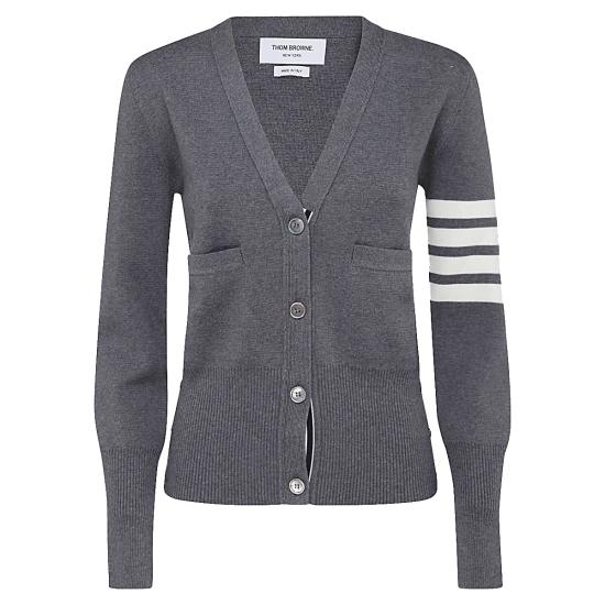 26FW 톰브라운 파인 메리노 울 4바 클래식 V넥 가디건 FKC207A 00014035 MED GREY